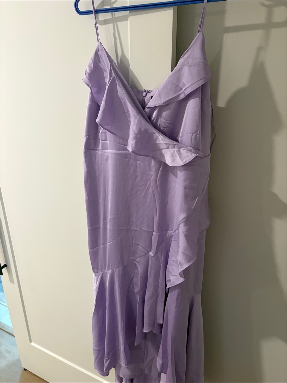 Express Lavender Ruffle Strapless Slip Dress